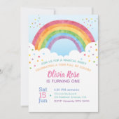 Een jaar vol kleuren | Regenboog eerste verjaardag Kaart (Voorkant)