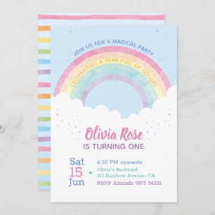 Een jaar vol kleuren   Regenboogeerste verjaardag Kaart