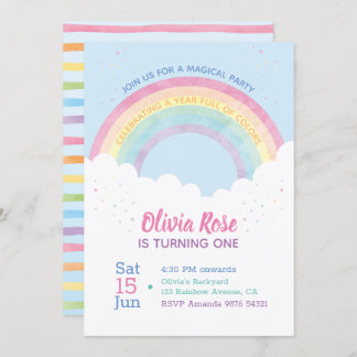 Een jaar vol kleuren | Regenboogeerste verjaardag Kaart