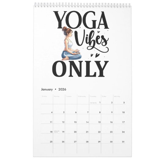 Een jaar vol yoga inspiratie kalender (Jan 2026)