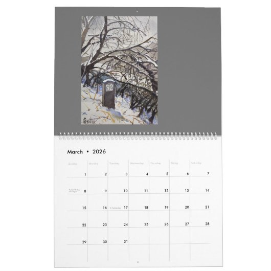 Een jaar waterverf schilderijen van Steven A. Givl Kalender (Mar 2026)