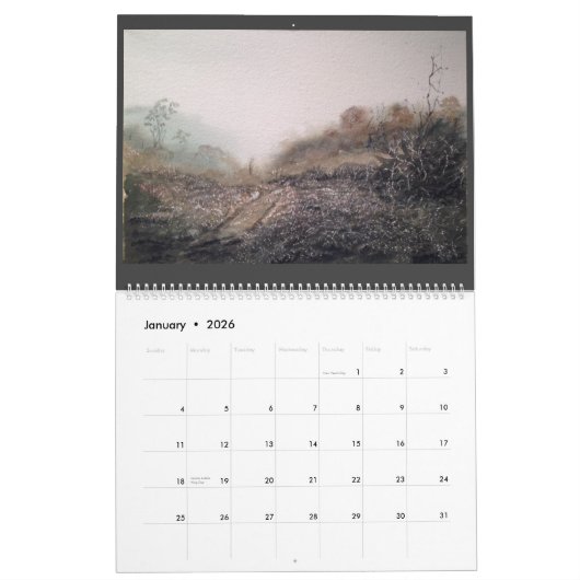 Een jaar waterverf schilderijen van Steven A. Givl Kalender (Jan 2026)