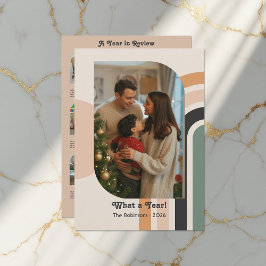 Een jaaroverzicht in 12 foto's collage Retro vakan Feestdagenkaart