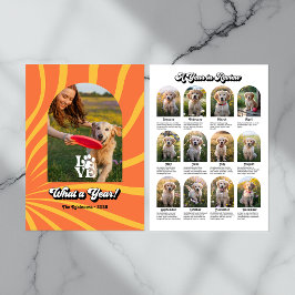 "Een jaaroverzicht" Retro fotocollage voor hondenl Feestdagenkaart