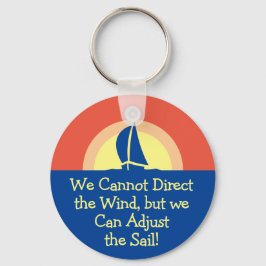 Een jacht met zonneschijn sleutelhanger