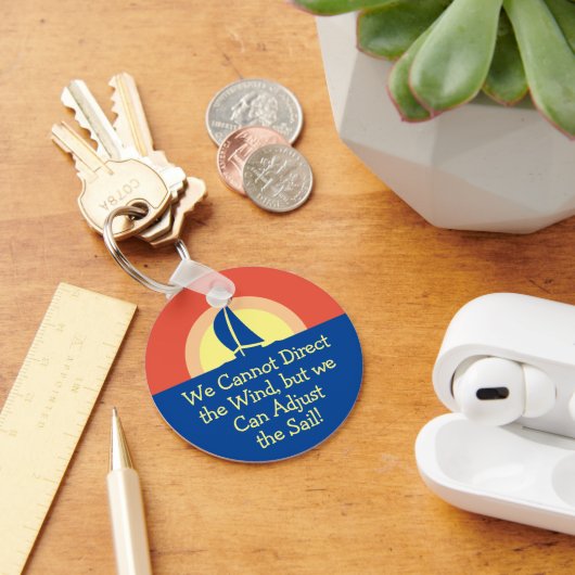 Een jacht met zonneschijn sleutelhanger (Bureau)