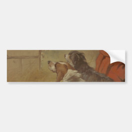 Een jachthond en een Bearded Collie (Twee honden)  Bumpersticker