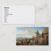 Een jachtpartij van een Landhuis (olie op doek) Visitekaartje (Voorkant / Achterkant)