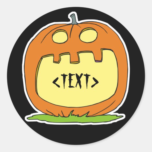 Een Jack-O-Lantern personaliseren,<TEXT> Ronde Sticker (Voorkant)