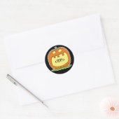 Een Jack-O-Lantern personaliseren,<TEXT> Ronde Sticker (Envelop)