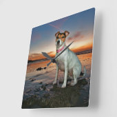 Een Jack Russell-meetband | Brighton Beach Vierkante Klok (Hoek)