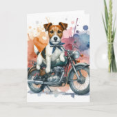 Een Jack Russell op een fiets Kaart (Voorkant)