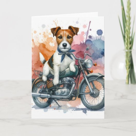 Een Jack Russell op een fiets Kaart (Voorkant)