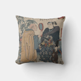 Een  Japans Afbeelding van Samurai inspecteren Kussen