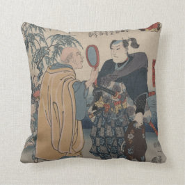 Een Japans Afbeelding van Samurai inspecteren Kussen