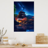 Een Japans kasteel te midden van de sterren Poster (Keuken)