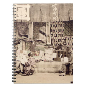 Een Japanse kledingwinkel, c.1890 (handgekleurde f Notitieboek