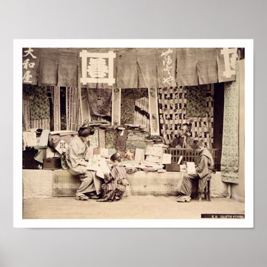 Een Japanse kledingwinkel, c.1890 (handgekleurde f Poster (Voorkant)