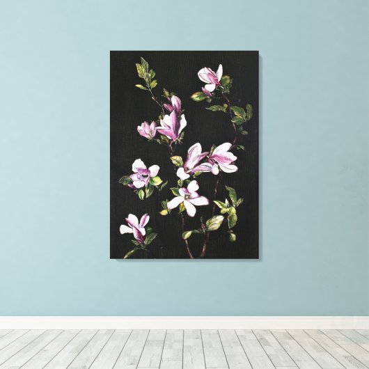 Een Japanse Magnolia Canvas Afdruk (Insitu (Houten vloer))