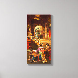 Een Japanse prinses die naar de kerk gaat muurkuns Canvas Afdruk
