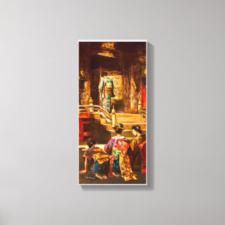 Een Japanse prinses die naar de kerk gaat muurkuns Canvas Afdruk