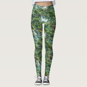 Een Japanse tuin met serene Herfsten Leggings