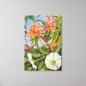 Een Javaanse Rododendron en Ipomoea Canvas Afdruk (Voorkant)
