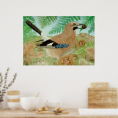 Een Jay in de herfst Poster (Keuken)