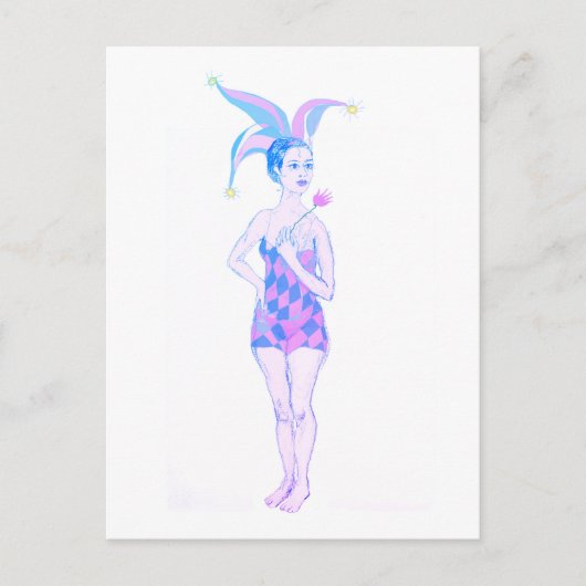 Een jester briefkaart (Voorkant)