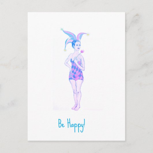 Een jester briefkaart (Voorkant)