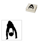 Een jeugdvoetballer in silhouet rubberstempel (Gestempeld)