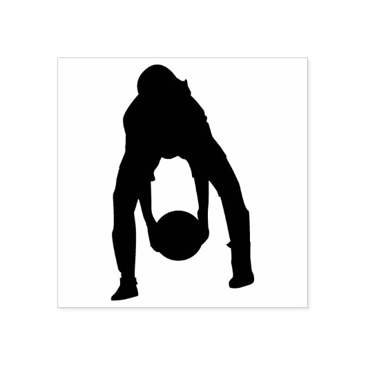 Een jeugdvoetballer in silhouet rubberstempel (Afrduk)