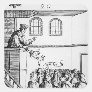 Een jezuïet die tegen onze bijbel predikt vierkante sticker