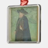 Een jezuïetenpriester, gegrift in het Perzisch: "J Metalen Ornament (Links)
