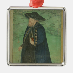 Een jezuïetenpriester, gegrift in het Perzisch: " Metalen Ornament