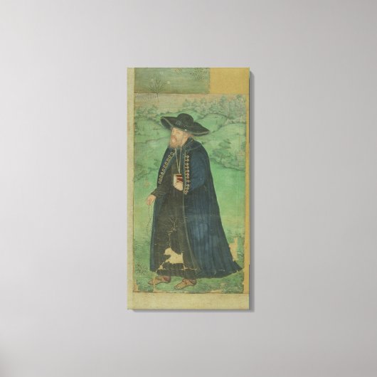 Een jezuïetenpriester in het Perzisch: 'Jahangir S Canvas Afdruk (Voorkant)