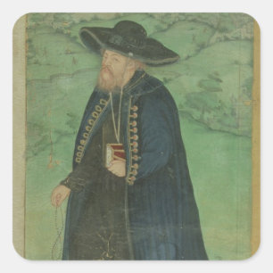 Een jezuïetenpriester in het Perzisch: 'Jahangir S Vierkante Sticker