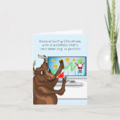 Een Jolly Bull Market Vrolijk Kerstfeest Kaart (Voorkant)