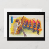 Een Jolly Halloween Black Cats met pompoenen  Briefkaart (Voorkant / Achterkant)