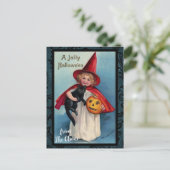 Een Jolly Halloween Custom Vintage Briefkaart (Staand voorkant)