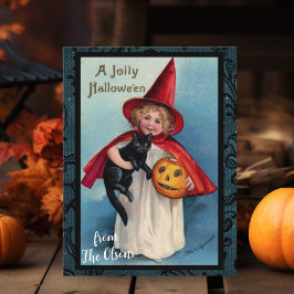 Een Jolly Halloween Custom Vintage Briefkaart