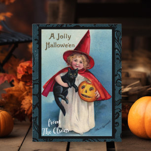 Een Jolly Halloween Custom Vintage Briefkaart