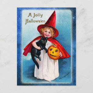 Een Jolly Halloween uit de Little Witch Briefkaart