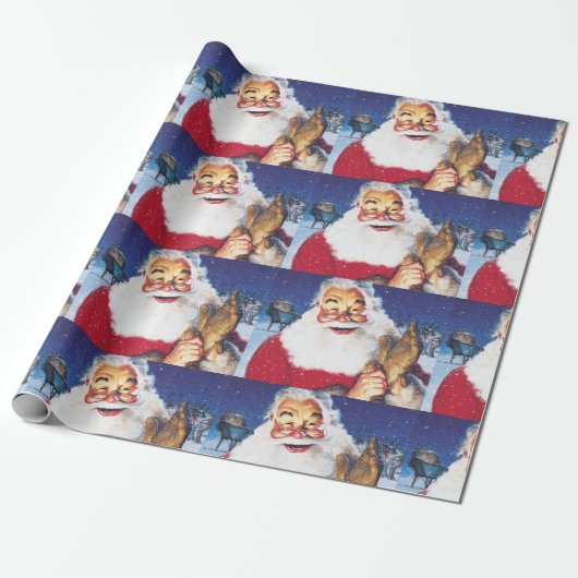 een jolly santa cadeaupapier (Uitgerold)
