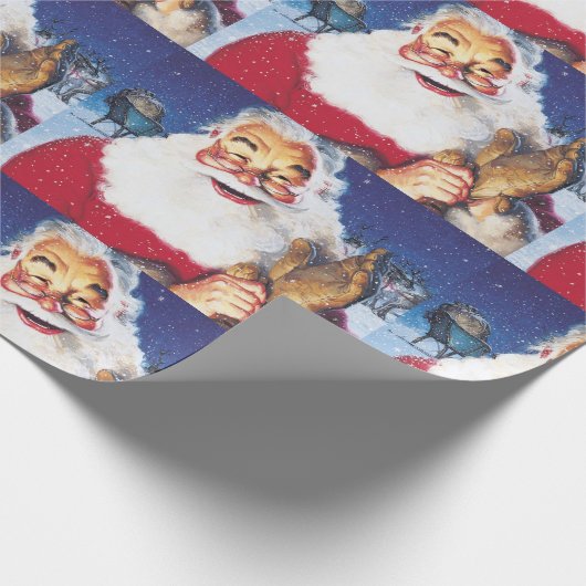 een jolly santa cadeaupapier (Hoek)