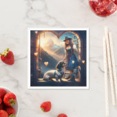 Een jong Alpenmeisje en haar liefdevolle teckel Servet (Insitu)