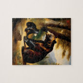 Een jong beer spelen met zijn moeder legpuzzel (Horizontaal)