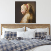 Een jong blademeisje (door Jan Lievens) Canvas Afdruk (Insitu (Slaapkamer))