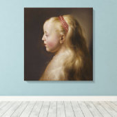 Een jong blademeisje (door Jan Lievens) Canvas Afdruk (Insitu (Houten vloer))