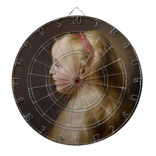 Een jong blademeisje (door Jan Lievens) Dartbord (Voorkant)